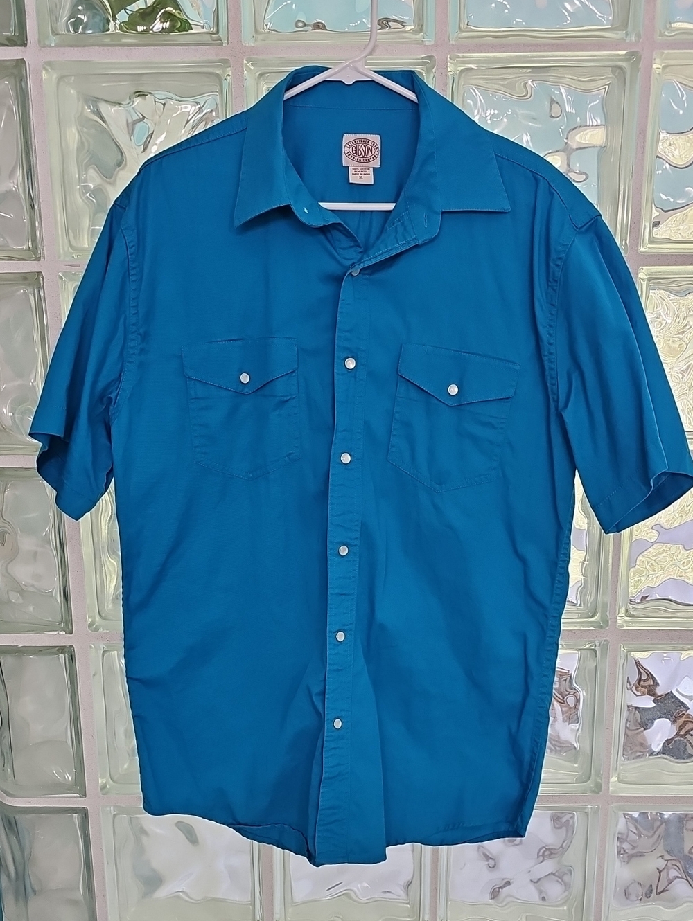 Gibson-Blue Short-Sleeve Western Shirt